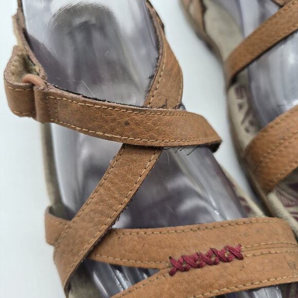 Merrell Sandals Womens 9 Shoes Brown Tan Cross Sugar Pome Granate Gladiator Tan - Picture 9 of 10